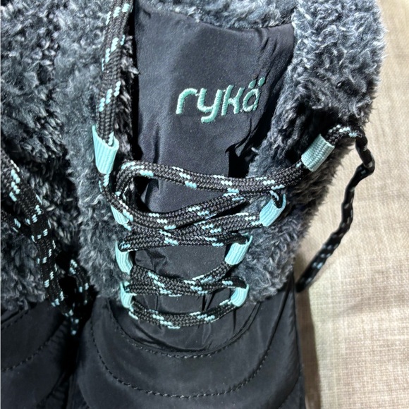 Ryka Black Winter Boots with Teal Highlights - Picture 2 of 11